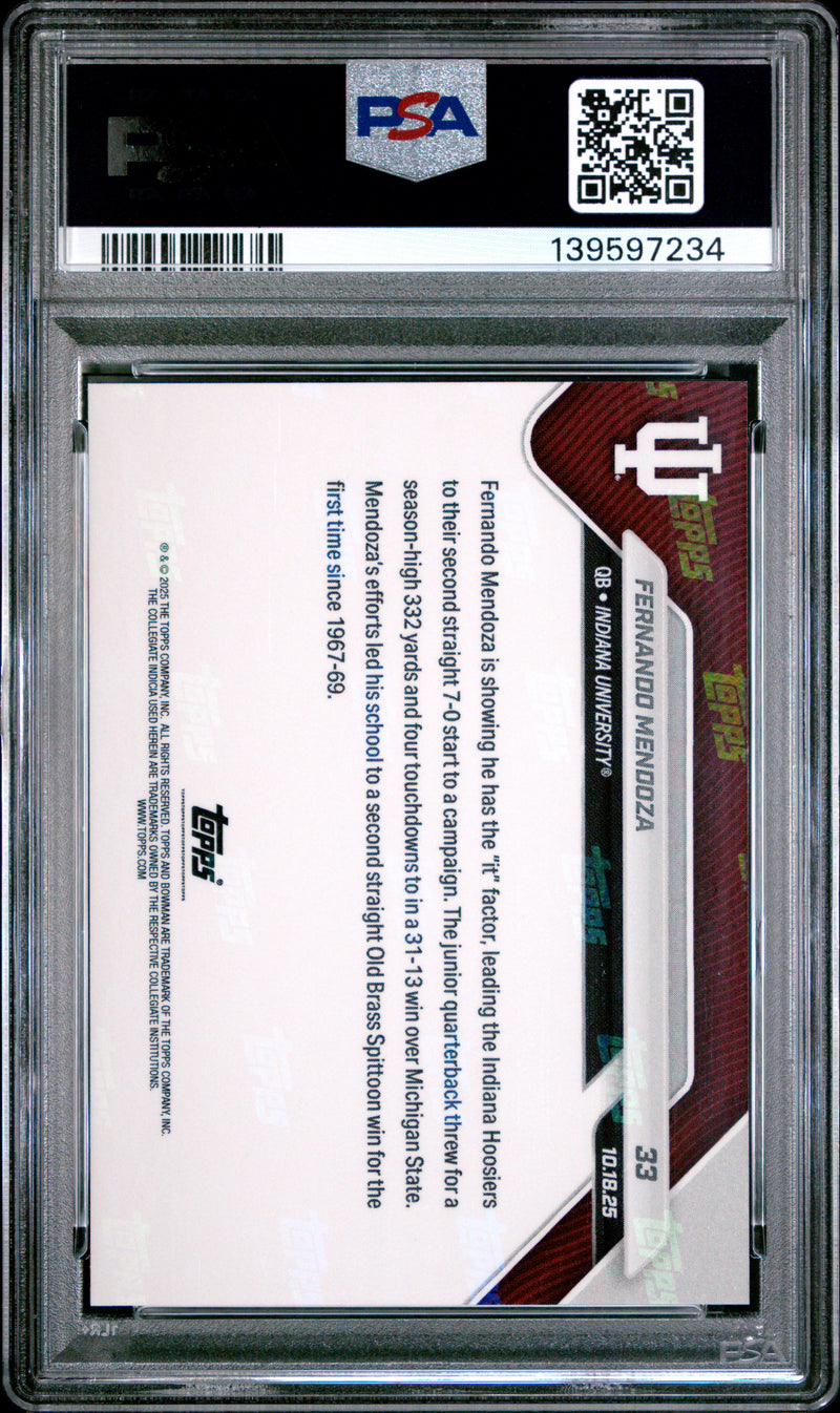 Fernando Mendoza 2025 Bowman U Now #33 PSA 10-2