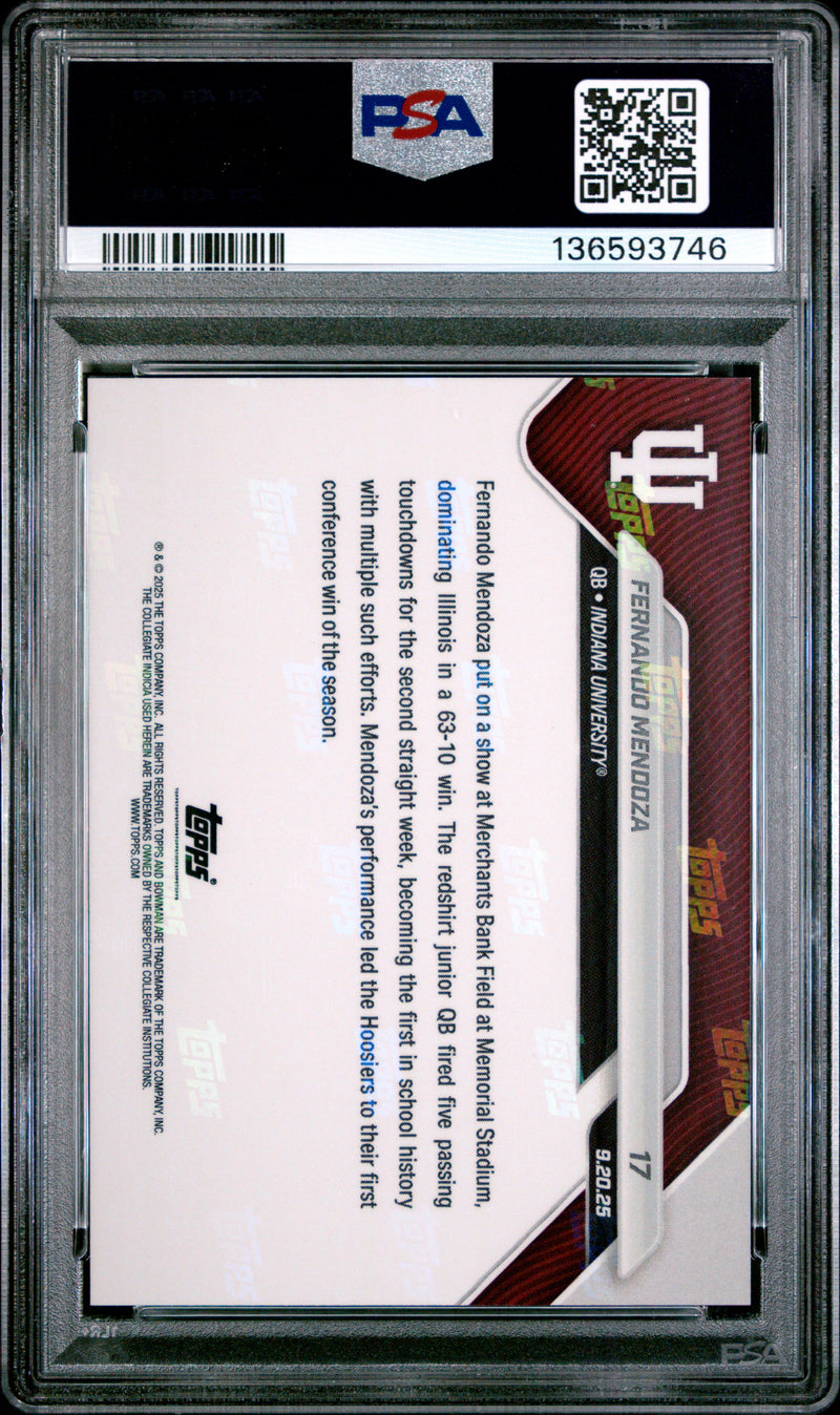 Fernando Mendoza 2025 Bowman U Now #17 PSA 9-2