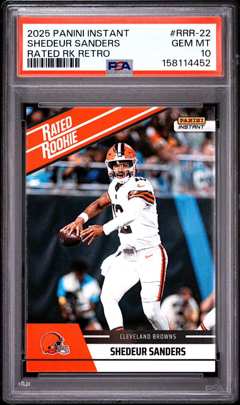 Shedeur Sanders 2025 Panini Instant Nfl Rated Rookie Retro #RRR-22 PSA 10-1