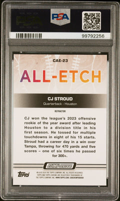 Cj Stroud 2023 Topps Composite Chrome All-Etch Chrome All-Etch-Refractor #CAE23 PSA 10-2