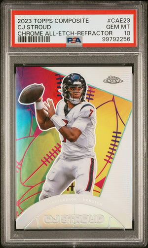 Cj Stroud 2023 Topps Composite Chrome All-Etch Chrome All-Etch-Refractor #CAE23 PSA 10