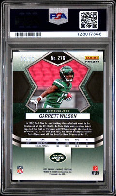 Garrett Wilson 2022 Panini Mosaic No Huddle Blue 71/75 #276 PSA 10-2