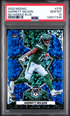Garrett Wilson 2022 Panini Mosaic No Huddle Blue 71/75 #276 PSA 10-1