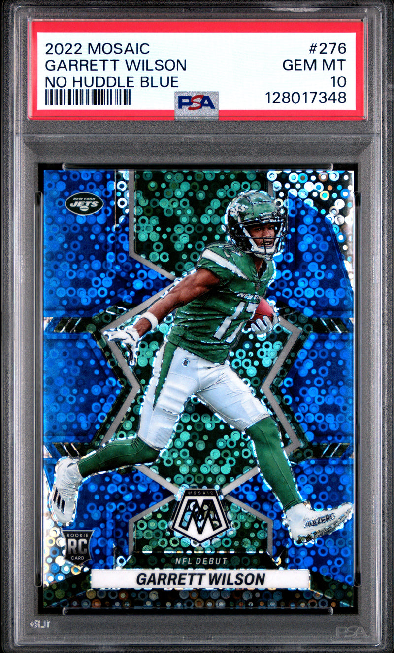 Garrett Wilson 2022 Panini Mosaic No Huddle Blue 71/75 #276 PSA 10-1