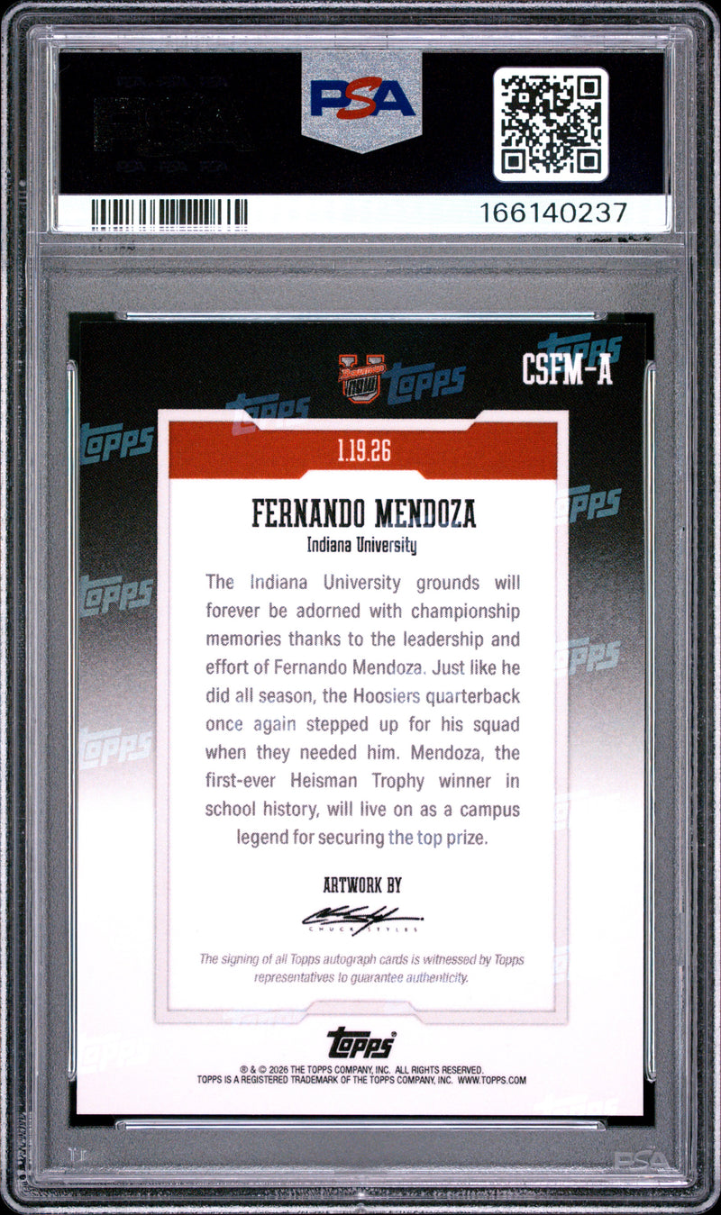 Fernando Mendoza 2025 Bowman U Now Art Card #CSFM-A PSA 10-2