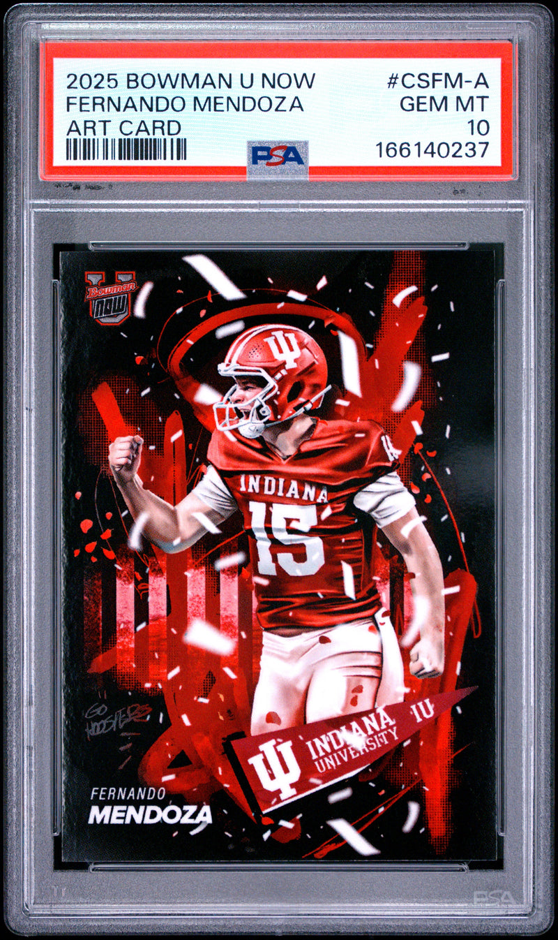 Fernando Mendoza 2025 Bowman U Now Art Card #CSFM-A PSA 10-1