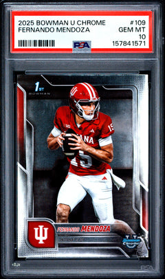 Fernando Mendoza 2025 Bowman University Chrome #109 PSA 10-1