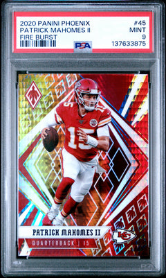 Patrick Mahomes 2020 Panini Phoenix Fire Burst #45 PSA 9-1