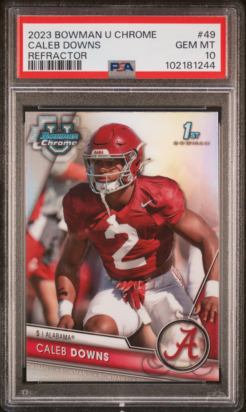 Caleb Downs 2023 Bowman University Chrome Refractor #49 PSA 10-1