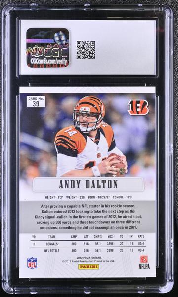 Andy Dalton 2012 Prizm #39 CGC 10-2