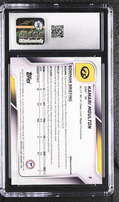 Kamari Moulton 2025 Bowman University Sapphire #5 CGC 10-2