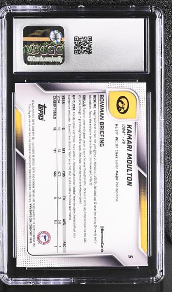 Kamari Moulton 2025 Bowman University Sapphire #5 CGC 10-2