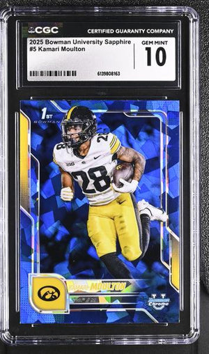 Kamari Moulton 2025 Bowman University Sapphire #5 CGC 10