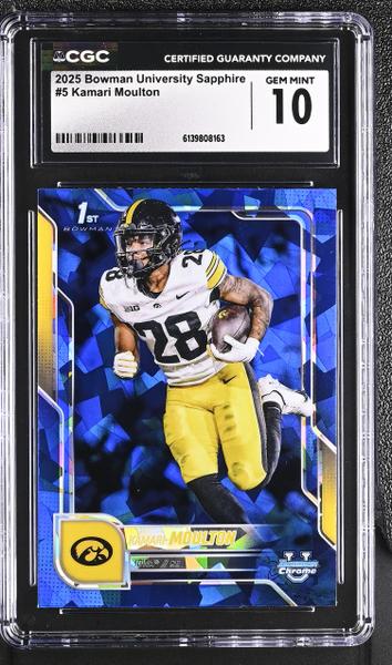 Kamari Moulton 2025 Bowman University Sapphire #5 CGC 10-1