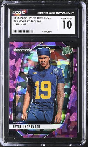 Bryce Underwood Purple Ice 114/199 2025 Prizm Draft Picks #28 CGC 10