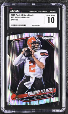 Johnny Manziel Skewed 098/249 2025 Prizm Black #33 CGC 10-1