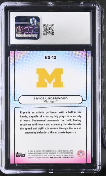 Bryce Underwood 2025 University Best Bowman Showpieces #BS-13 CGC 10-2