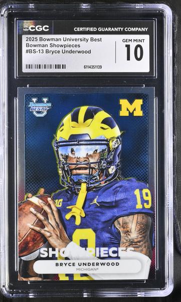 Bryce Underwood 2025 University Best Bowman Showpieces #BS-13 CGC 10-1