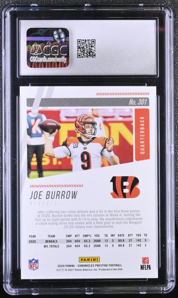 Joe Burrow Xtra Points Red 199/199 2020 Chronicles Prestige #301 CGC 9-2