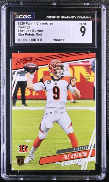 Joe Burrow Xtra Points Red 199/199 2020 Chronicles Prestige #301 CGC 9-1