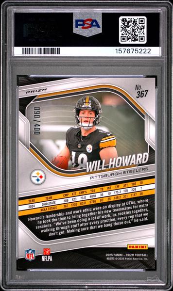 Will Howard 2025 Panini Prizm Pandora 90/400 #367 PSA 10-2