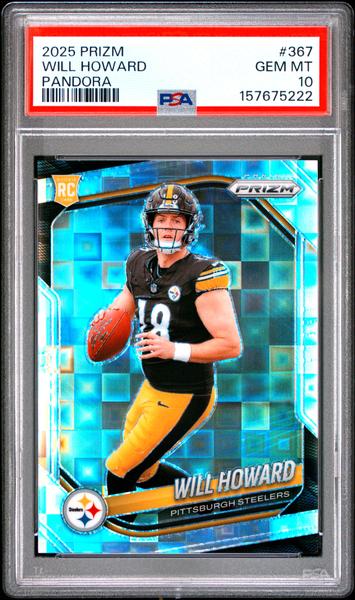Will Howard 2025 Panini Prizm Pandora 90/400 #367 PSA 10