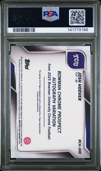 Josh Hoover 2025 Bowman University Chrome Prospect Autographs Stealth Refactor #BCA-JHO PSA 9-2