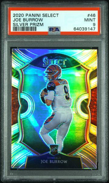 Joe Burrow 2020 Panini Select Silver Prizm #46 PSA 9