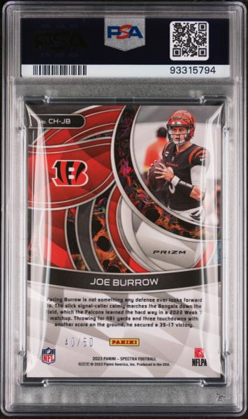 Joe Burrow 2023 Panini Spectra Chromatic Interstellar 40/50 #CHJB PSA 9-2