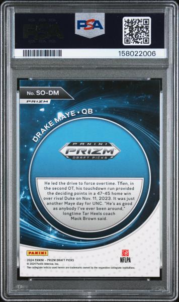 Drake Maye 2024 Panini Prizm Draft Picks Student Orientation Red Ice #SODM PSA 9-2