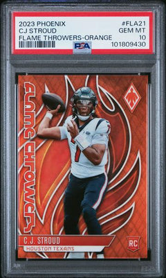 CJ Stroud 2023 Panini Phoenix Flame Throwers Orange 59/99 #FLA21 PSA 10-1