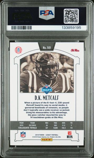 D.K. Metcalf 2019 Panini Legacy Autograph #149 PSA Authentic-2