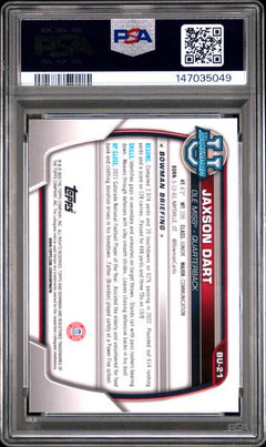 Jaxson Dart 2023 Topps Bowman Chrome University National #21 PSA 8-2