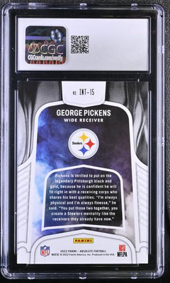 George Pickens Spectrum Red 55/100 2022 Absolute Introductions #INT-15 CGC 10-2