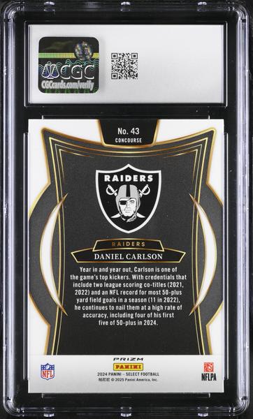 Daniel Carlson Zebra Shock 2024 Select #43 CGC 9-2