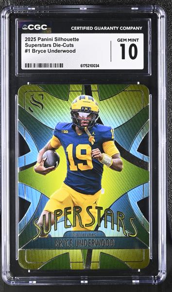 Bryce Underwood 2025 Silhouette Superstars Die-Cut #1 CGC 10-1