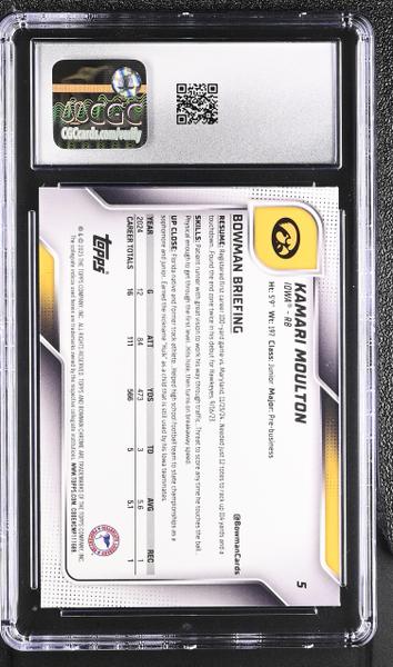 Kamari Moulton 2025 Bowman University Sapphire #5 CGC 10-2