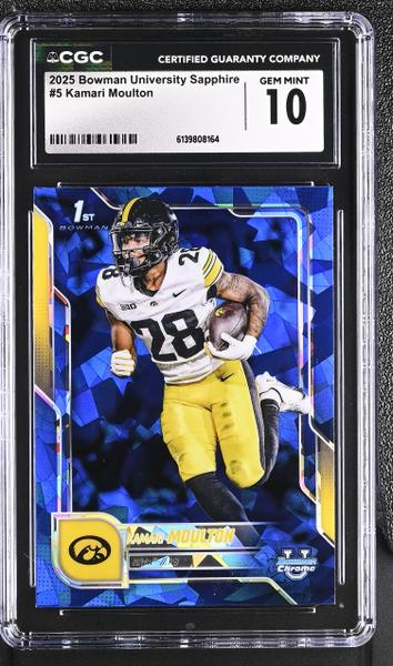 Kamari Moulton 2025 Bowman University Sapphire #5 CGC 10-1