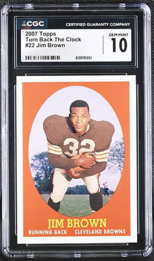 Jim Brown Turn Back The Clock 2007 Topps #22 CGC 10