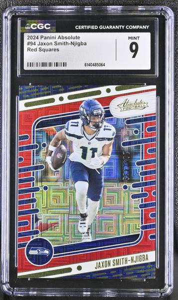 Jaxon Smith-Njigba Red Squares 264/499 2024 Absolute #94 CGC 9