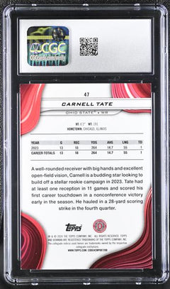 Carnell Tate Pink Lava Refractor 36/100 2024 Bowman University Best #47 CGC 10-2