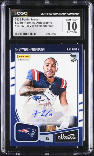 TreVeyon Henderson 2025 Instant Studio Rookies Autographs 41/99 #SR-37 CGC 10 Auto 10-1