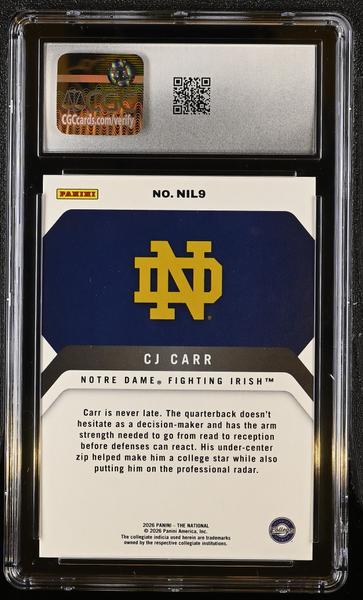 CJ Carr Blue 67/99 2026 The National #NIL9 CGC 10-2