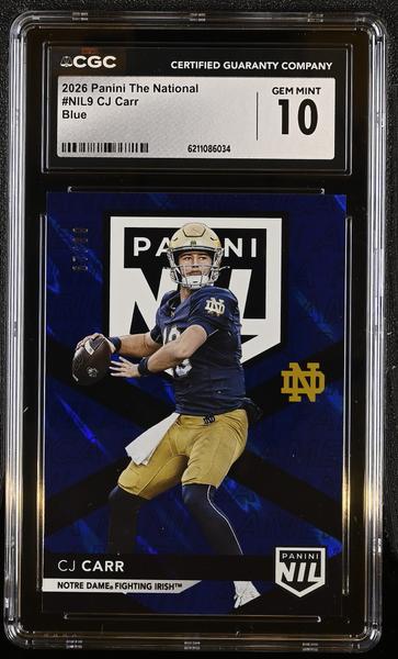 CJ Carr Blue 67/99 2026 The National #NIL9 CGC 10-1