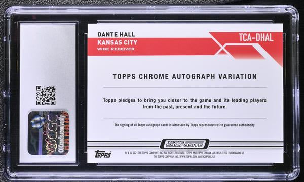 Dante Hall Geometric Refractor 2023 Topps Composite Chrome Autographs #TCA-DHAL CGC 10 Auto 10