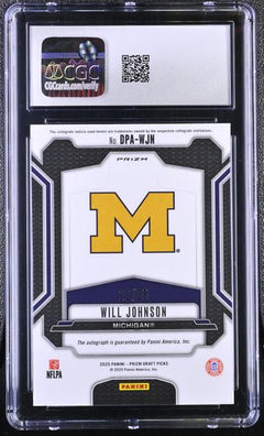 Will Johnson Mojo 22/25 2025 Prizm Draft Picks Autographs #DPA-WJN CGC 10 Auto 10-2