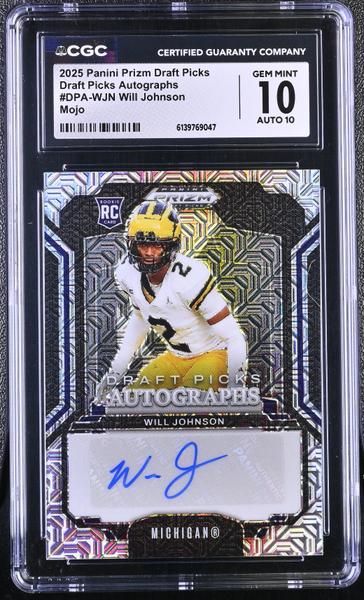 Will Johnson Mojo 22/25 2025 Prizm Draft Picks Autographs #DPA-WJN CGC 10 Auto 10-1