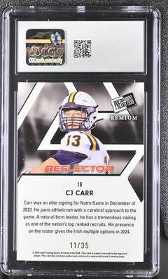 CJ Carr Silver Reflector 11/35 2024 Press Pass Premium #19 CGC 10-2