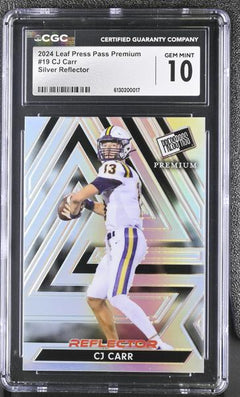 CJ Carr Silver Reflector 11/35 2024 Press Pass Premium #19 CGC 10-1