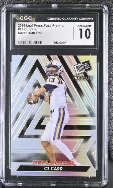 CJ Carr Silver Reflector 11/35 2024 Press Pass Premium #19 CGC 10